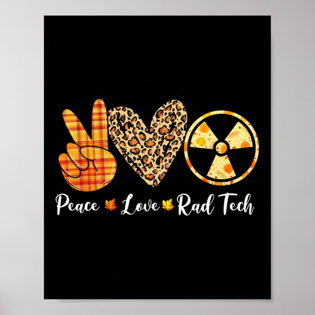 Poster Engraçado Turquia Paz Amor Rad Tech Fall Graças a  (Frente)