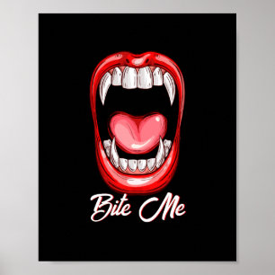 Poster Engraçado Vampiro Morde Halloween