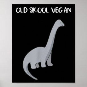 Poster Engraçado Vegan T Shirt Com Imagem De Dinossauro