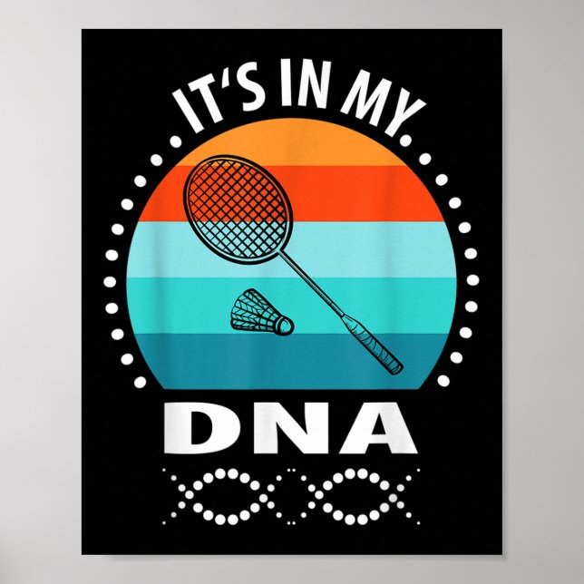 Poster Engraçado Vintage Badminton Shuttle Badminton Play (Frente)
