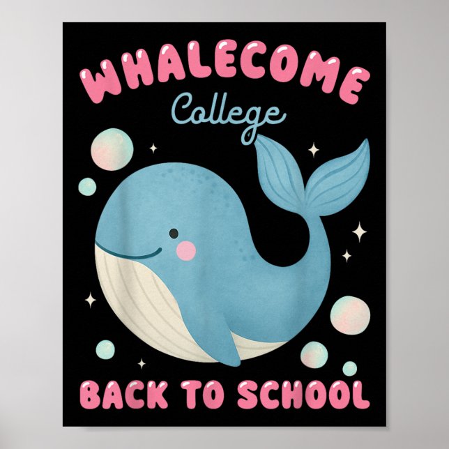 Poster Engraçado Voltar ao Ensino do Oceano Colégio (Frente)