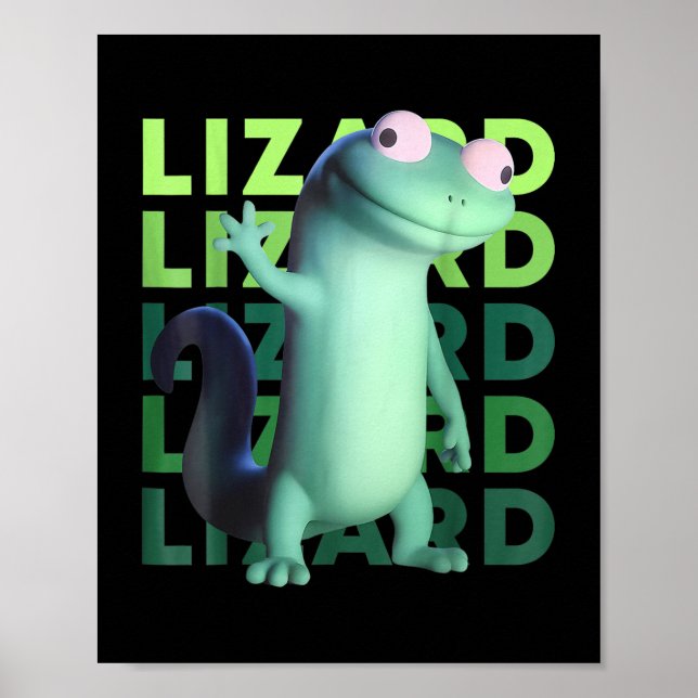 Poster Engraçado Weircore Animal Men Lizard Lizard Liz (Frente)