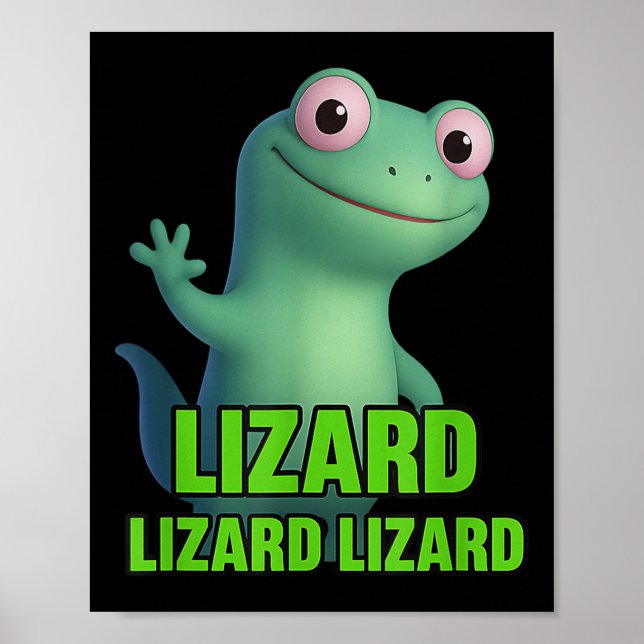Poster Engraçado Weircore Animal Men Lizard Lizard Liz (Frente)