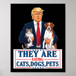 Poster Engraçados Estão Comendo Os Cães Os Gatos Os Pets
