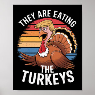 Poster Engraçados Estão Comendo Os Perus No Dia De Ação