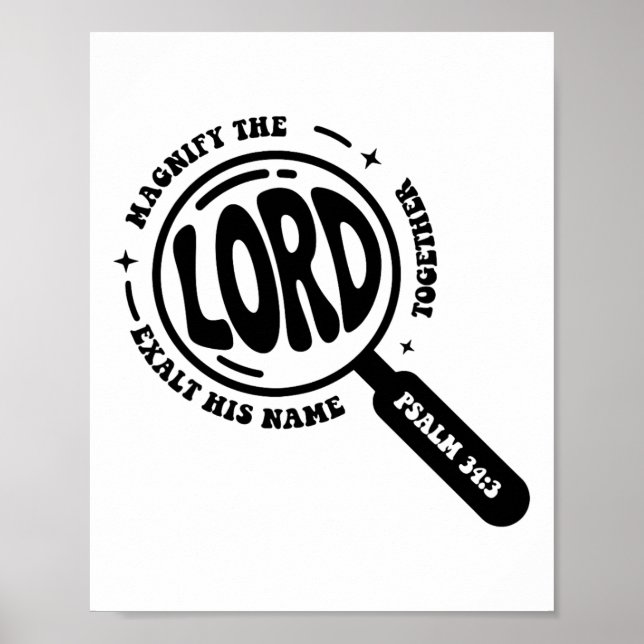 Poster Engrandeça o Senhor Versículo da Bíblia Magnificad (Frente)