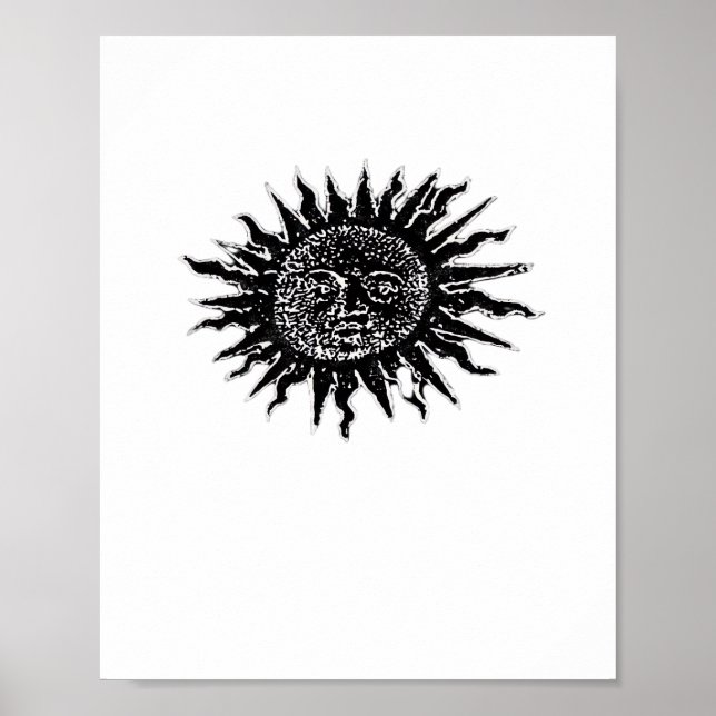 Poster Engrenagem ao Sol Medieval - Estética Whimsigoth - (Frente)