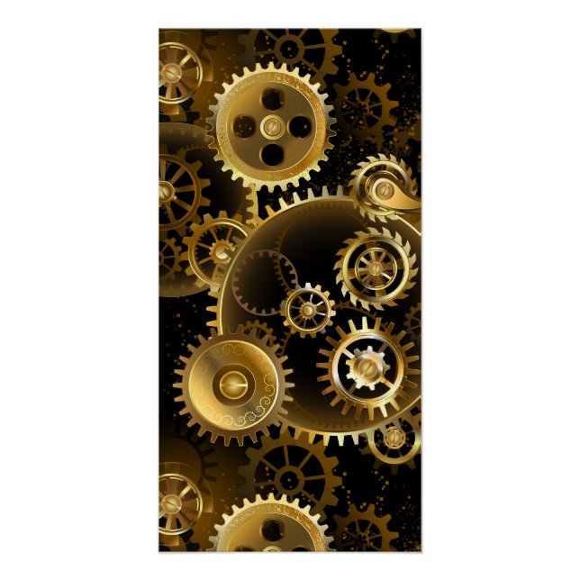 Pôster Engrenagens de latão Steampunk perfeitas (Frente)