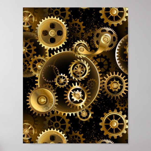 Poster Engrenagens de latão Steampunk perfeitas (Frente)