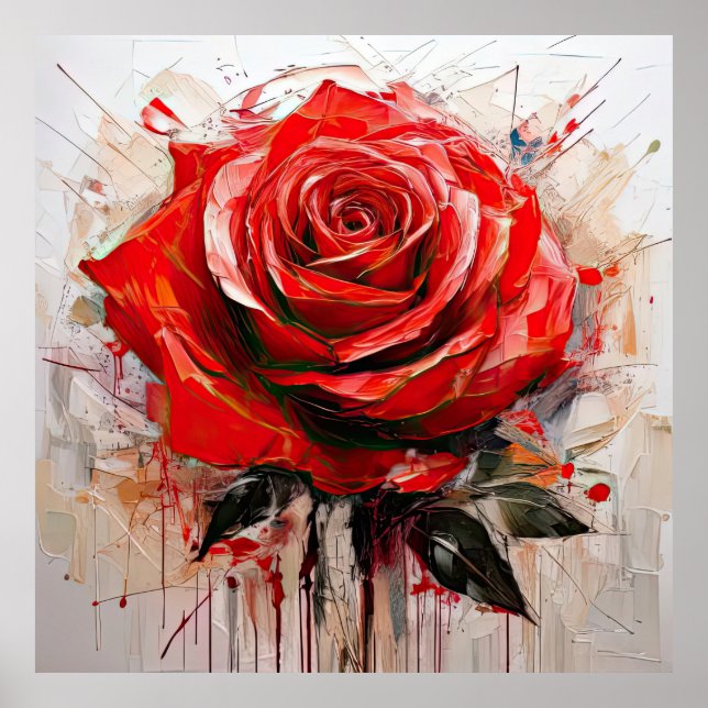 Poster Enhancing Decor with Blooming Rose Designs (Frente)