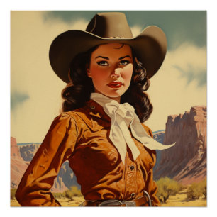 Pôster Enigmatic Prairie Elegance: Wild West Whispers