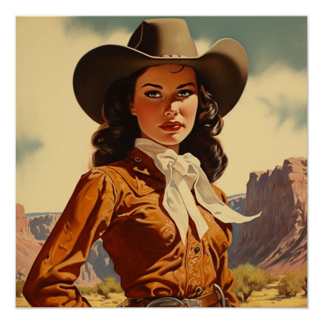 Pôster Enigmatic Prairie Elegance: Wild West Whispers (Frente)