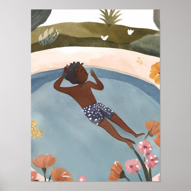 Poster Enjoying a swim (Frente)