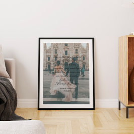 Poster Enorme Presente de Casamento com Foto e Caligrafia