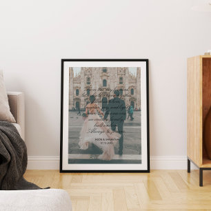 Poster Enorme Presente de Casamento com Foto e Caligrafia