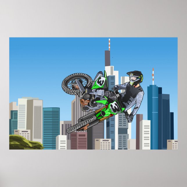 Poster Enorme salto de motocross em NYC (Frente)