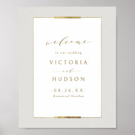 Poster Enquadrado Elegance Simple Modern Wedding Bem-vind