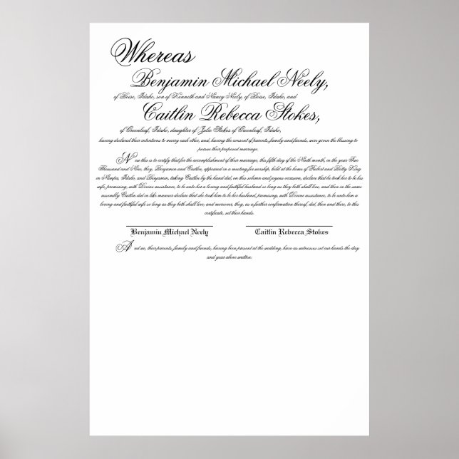 Pôster Enquanto que, Benjamin Michael Neely, de Boise, Id (Frente)