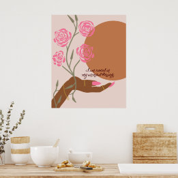 Poster Enraizada em Bênçãos Ancestrais: Arte Mão Negra