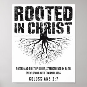 Poster Enraizado em Cristo Versículo Bíblico Cristão Nge