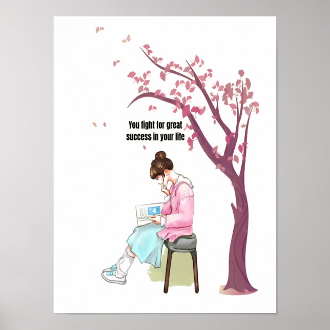 Poster Enraizado no esforço, buscando o sucesso (Frente)