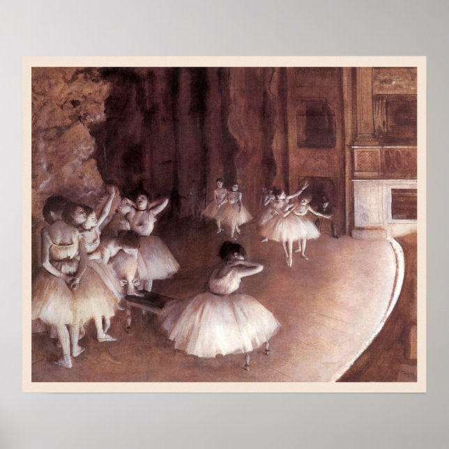 Poster Ensaio de Balé no Palco por Edgar Degas (Frente)