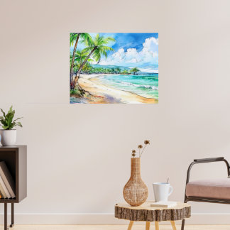 Poster Enseada de Praia Havaiana