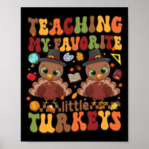 Poster Ensinando Meus Perus Favoritos No Dia De Ação De G