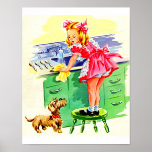 Pôster Ensinando Rover a lavar a louça