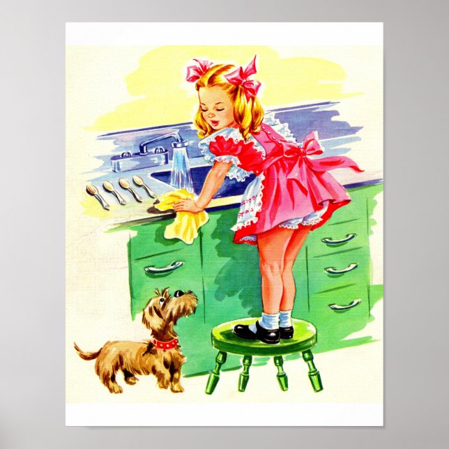 Pôster Ensinando Rover a lavar a louça (Frente)