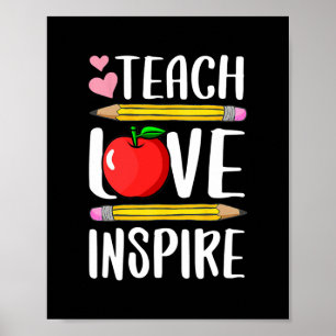 Poster Ensinar Amor Inspira Presente De Professora