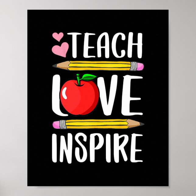 Poster Ensinar Amor Inspira Presente De Professora (Frente)