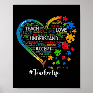 Poster Ensinar Autismo Cardíaco do Professor de Amor