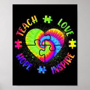 Poster Ensinar Esperança Amor Inspira Consciência Autismo