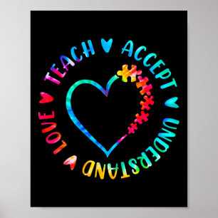 Poster Ensine Aceite Entenda Amor Autismo Professor Tie D