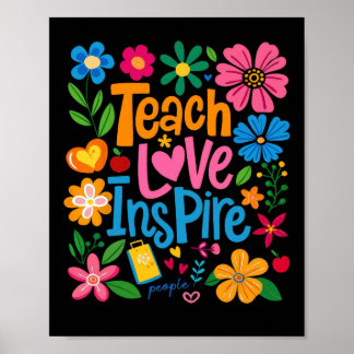 Poster Ensine Amor Inspire Boho Floral Retro Ck Para Esco
