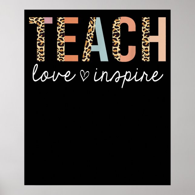Poster Ensine Amor Inspire Leopardo De Volta à Escola Pro (Frente)