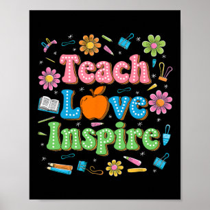 Poster Ensine Amor Inspire Vida de Professor Inspirador C