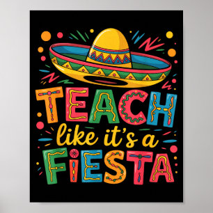 Poster Ensine como um professor sombrero fiesta cinco de
