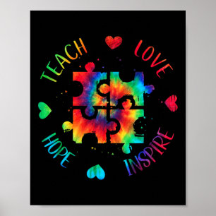 Poster Ensine Esperança Amor Inspire Conscientização do A
