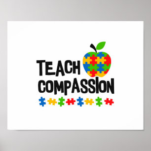 Poster Ensine o quebra-cabeça Apple da consciência do
