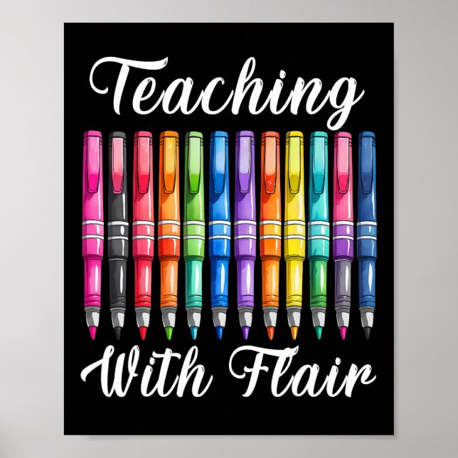 Poster Ensino Com Flair Professor Pré-Escolar Primeiro Di (Frente)