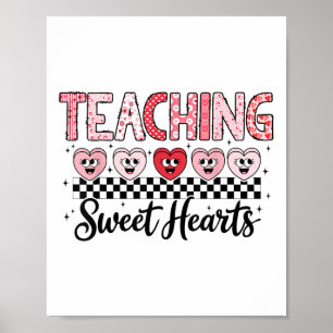 Poster Ensino de Suecas Coração de Amor Bonito Professor