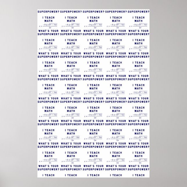 Pôster Ensino Matemática, qual é o seu superpoder? (Frente)