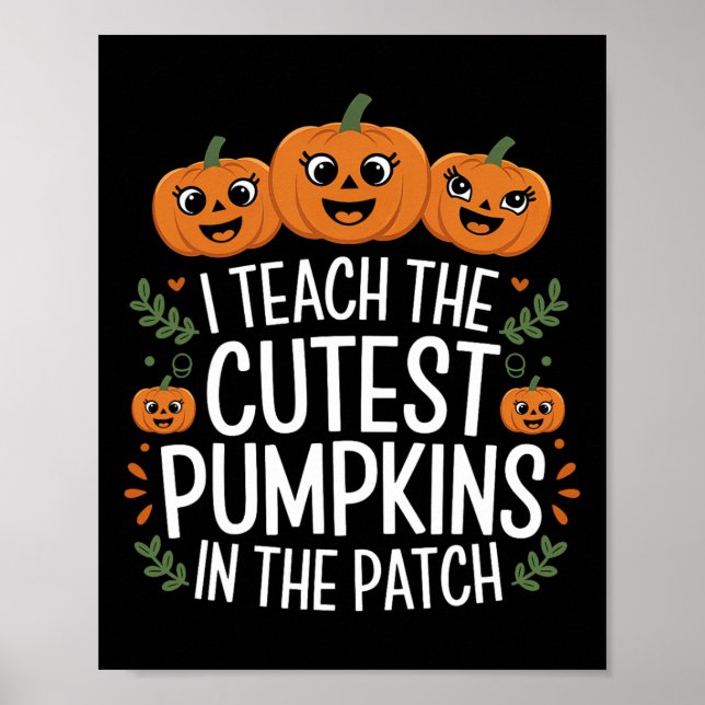 Poster Ensino Os Pumpkins Mais Bonitos No Patch Autumn Fa (Frente)