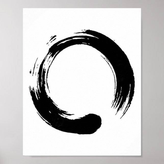 Poster Enso, Zen, Círculo, Símbolo, Budismo, Buda, Medit (Frente)