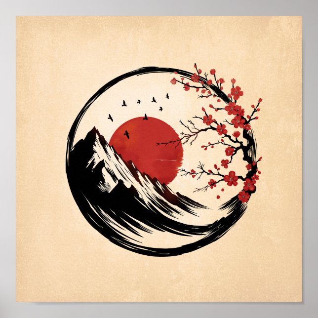 Poster Enso Zen: Tranquilidade do amanhecer (Frente)