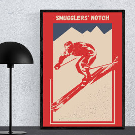 Poster Entalhe de Smuggler de Vintage Ski Vermont Mount R