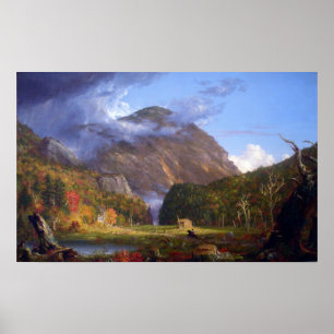 Poster Entalhe do Mountans branco pelo Cole de Thomas