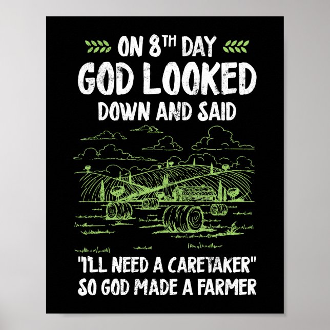 Poster Então Deus Fez Uma Agricultura De Vida Agrícola (Frente)